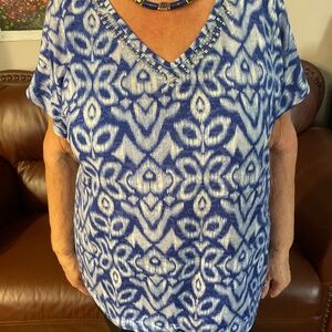 Summer Blouse With Silver Accents